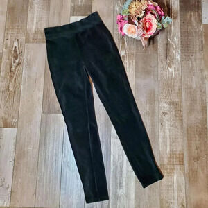 Ultra Flirt Women’s Black Ribbed Velour Velvet Leggings Size Medium